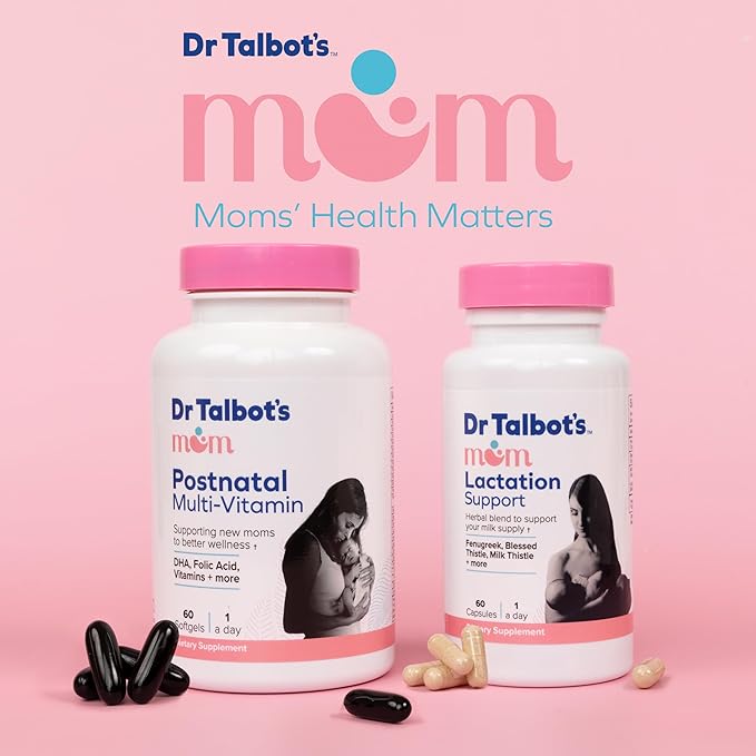 Dr. Talbot's Mom Probiotic Lactation Support Supplement - Herbal Blend of Fenugreek, Blessed Thistle, Milk Thistle, and More - 60 Capsules