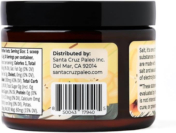 Santa Cruz Paleo Electrolyte Powder Starfruit with Himalayan & Sea Salt, Magnesium, Potassium, Sugar-Free, 30 Servings