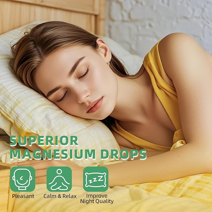 Magnesium Glycinate Liquid Drops, Magnesium Liquid Supplement with Cellulose Fiber, Bromelain, Vitamin B6, C, D, Zinc, Support Night, Muscle, Relax, Bone, Mood, Pineapple Flavor, 2 Pack