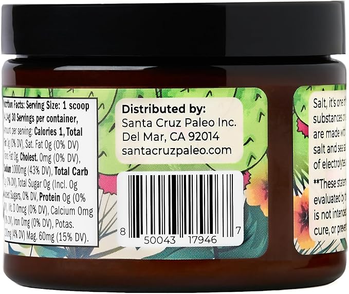 Santa Cruz Paleo Electrolyte Powder Prickly Pear with Himalayan & Sea Salt, Magnesium, Potassium, Sugar-Free, 30 Servings