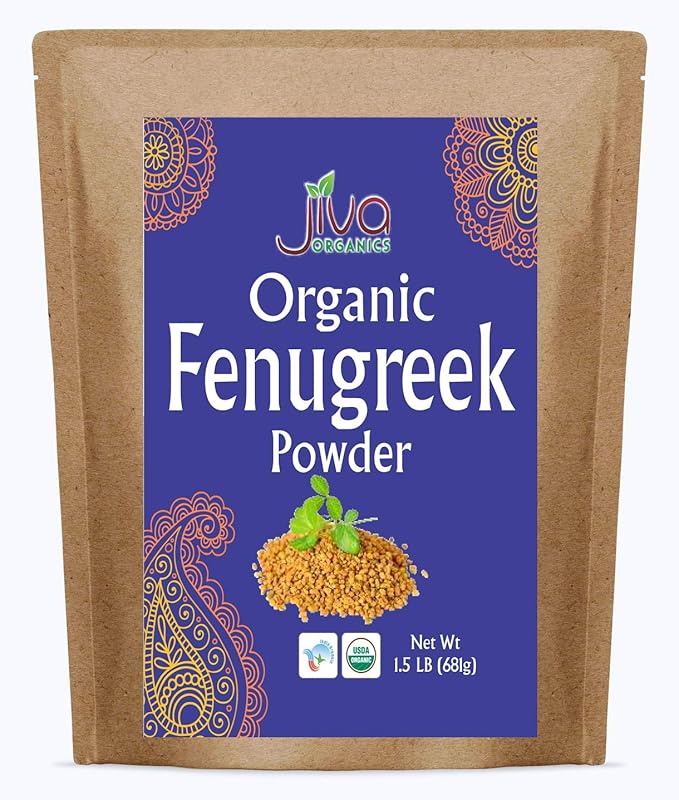 Jiva Organic Fenugreek Powder 1.5 LB Bulk Bag - Non-GMO, Gluten Free (Methi Powder, Fenogreco En Polvo) - Resealable Kraft Bag - Great for Hair or for Cooking