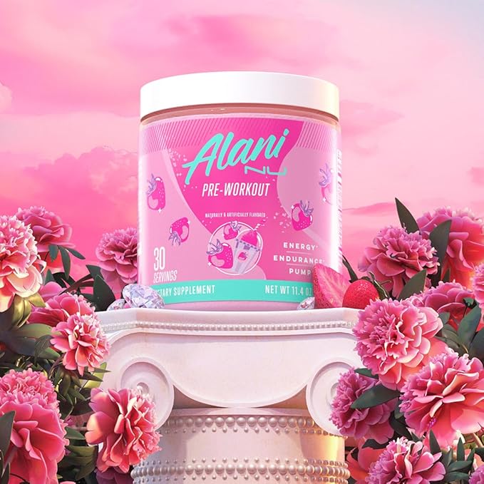 Alani Nu Pre Workout Powder Pink Slush, Amino Energy Boost, Endurance Supplement, Sugar Free, 200mg Caffeine, L-Theanine, Beta-Alanine, Citrulline, 30 Servings