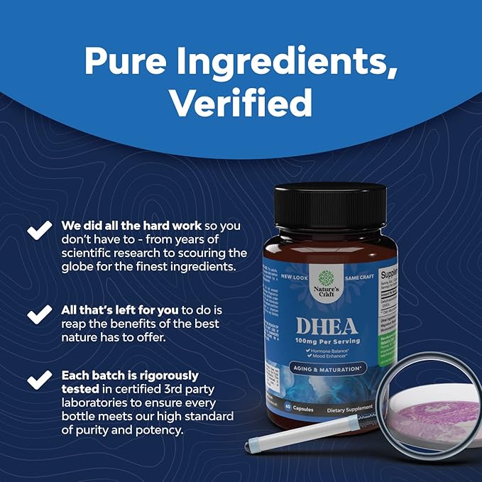 Bundle of Pure DHEA and Pure Zinc Supplement - DHEA Thyroid Support for Women Health Immune Support Bone Health and Mood Support - Zinc Immune System Booster for Mood Boost Heart Health