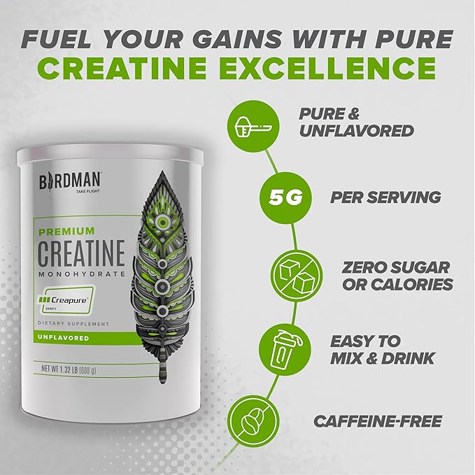 High-Purity Creatine Monohydrate Unflavored Powder, Pre-Workout, High Performance | 300g