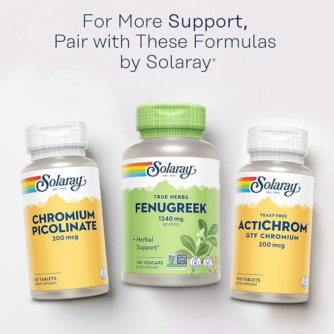 SOLARAY Fenugreek Seed 1240 mg, Healthy Digestion Support and More, Vegan and Lab Verified for Quality, 90 Servings, 180 VegCaps