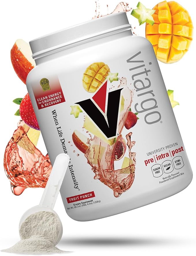 Vitargo Carbohydrate Powder, 2X Faster Digesting, 4.4 LB Fruit Punch, No Bloat, No Crash, Pre, Intra & Post, Sugar-Free Complex Carb Powder for Recovery, Endurance & Muscle Gain, Made in USA