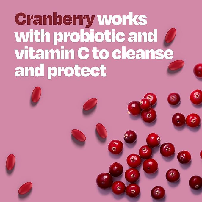 Cystex Cranberry Urinary Health Supplement – 3-in-1 UTI Protection with Probiotics, Prebiotics & Vitamin C – Supports Vaginal pH, Yeast Balance & Urinary Health – Fast-Acting, Sugar-Free, (75 Count)