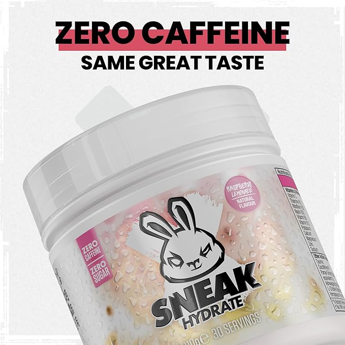 SNEAK | Raspberry Lemonade Hydrate | Zero Caffeine, Zero Sugar, Natural Flavours & Colours, Ashwagandha KSM-66, Coconut Water | 30 Servings