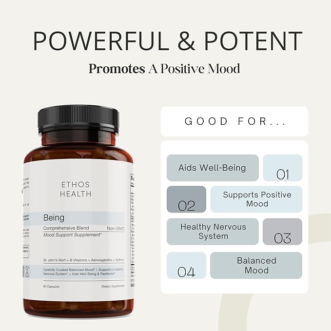 Dr. Scott’s Mood Support Supplement with KSM-66 Organic Ashwagandha Extract, St John’s Wort, Rhodiola Rosea, Saffron, Panax Ginseng, Gotu Kola, Doctor-Formulated, Non-GMO,Gluten-Free 60 Vegan Capsules