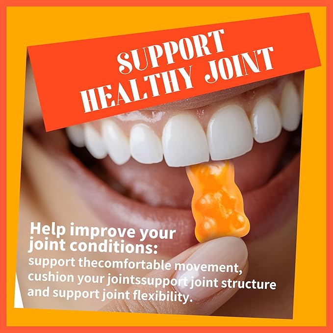 Glucosamine Chondroitin Gummies with MSM & Elderberry Extra Strength - Joint Support, Antioxidant Immune Support Supplement for Adults, Men & Women.(2 Pack) Orange
