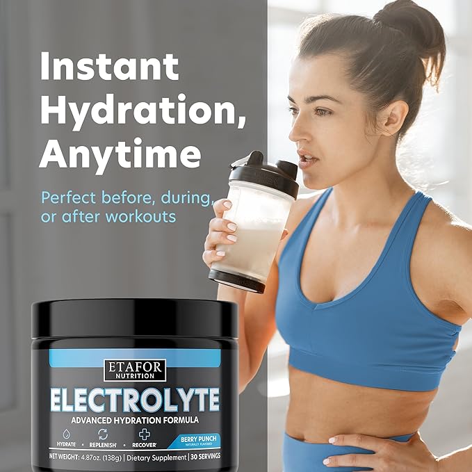 Electrolytes Powder - Electrolyte Drinks for Hydration, Vitality, Immunity and Endurance - Hydration Powder with Vitamins, Calcium, Magnesium, Manganese and Zinc - Hydrating Drinks 30 Servings