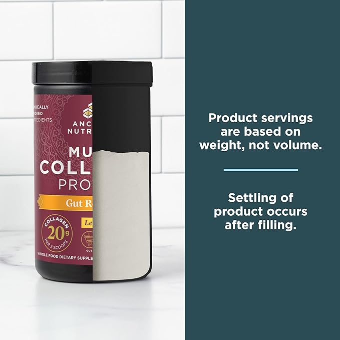 Ancient Nutrition Collagen Powder Protein, Multi Collagen Protein, Hydrolyzed Collagen Peptides Supports Skin and Nails, Joint Supplement (Gut Restore, 20 Servings)