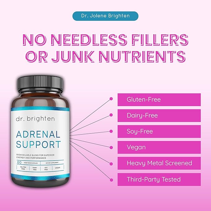 Dr. Brighten Adrenal Support - Dietary Supplement with Ashwagandha to Support Healthy Energy Levels and Stress Response