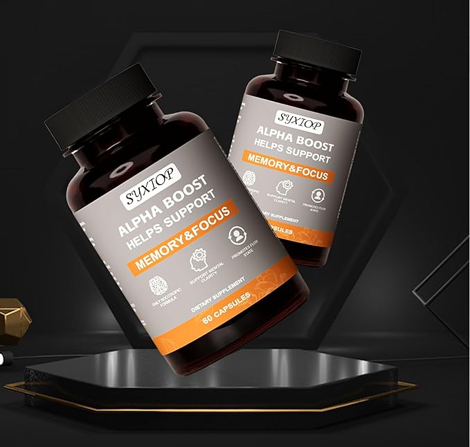 Alpha Boost Swallowable 60 Small Capsules Vitamin B6 L-Tyrosine L-Theanine Phosphatidylserine L-Alpha glycerylphosphorylcholine L-Leucine Enhance Brain Enhance Concentration Enhance Memory
