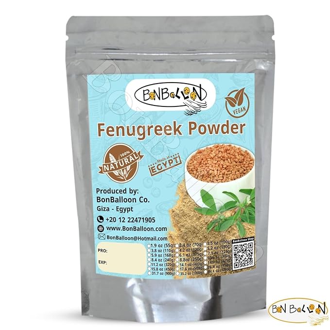 Pure & Natural Fenugreek Ground Powder Dried Natural Herbal Herb Herbs Tea Cooking Seasoning Spice Spices Trigonella Foenum Graecum Genisteae Kosher Halal (17.64 oz / 500 gm) حلبه مطحونه