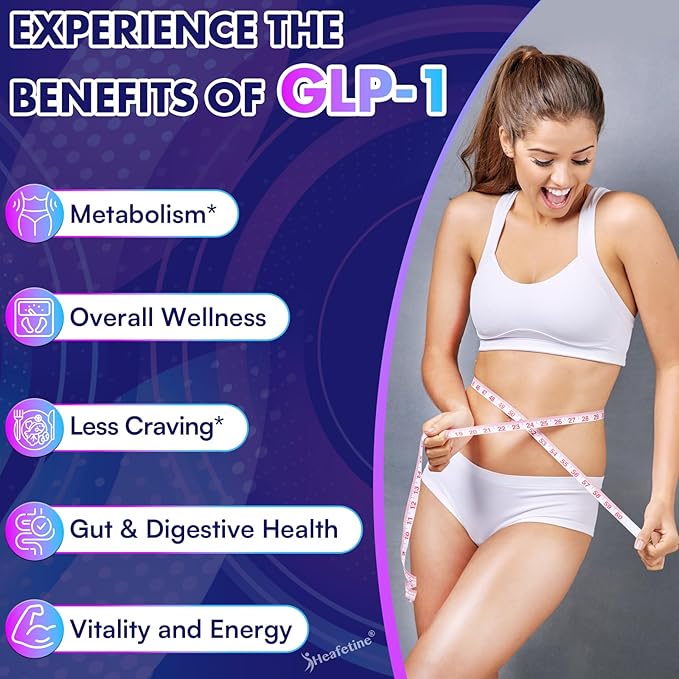 GLP-1 Supplement Support, with Naturally GLP1 Supplement Probiotic for Women & Men, Hops & Green Tea Extract, GLP 1 Supplements for Gut, Energy, GLP-1 Levels & Overall Health - 120 Capsules