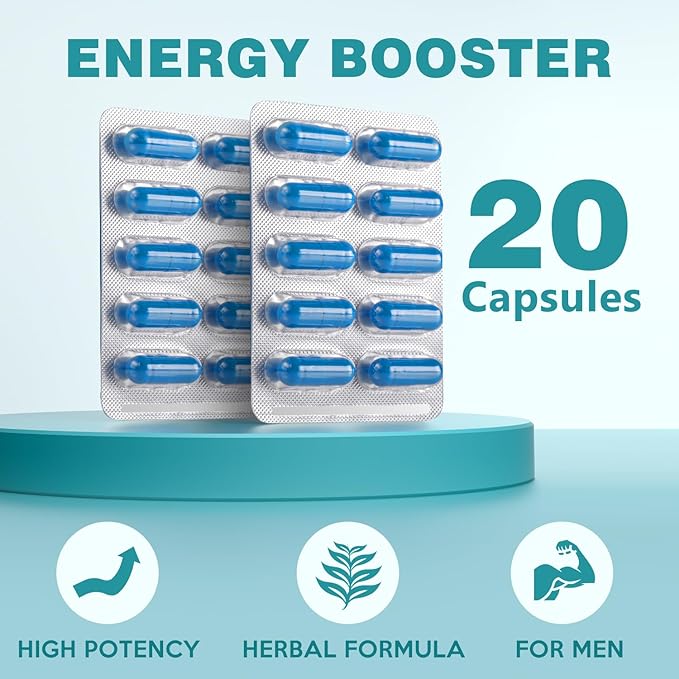 Nutrition Supplements with Tongkat Ali Extract, Peruvian Maca, Horny Goat Weed (Epimedium Root Extract), Ginseng Extract, Tribulus Terrestris, Thailand Butea Superba - 20 Counts