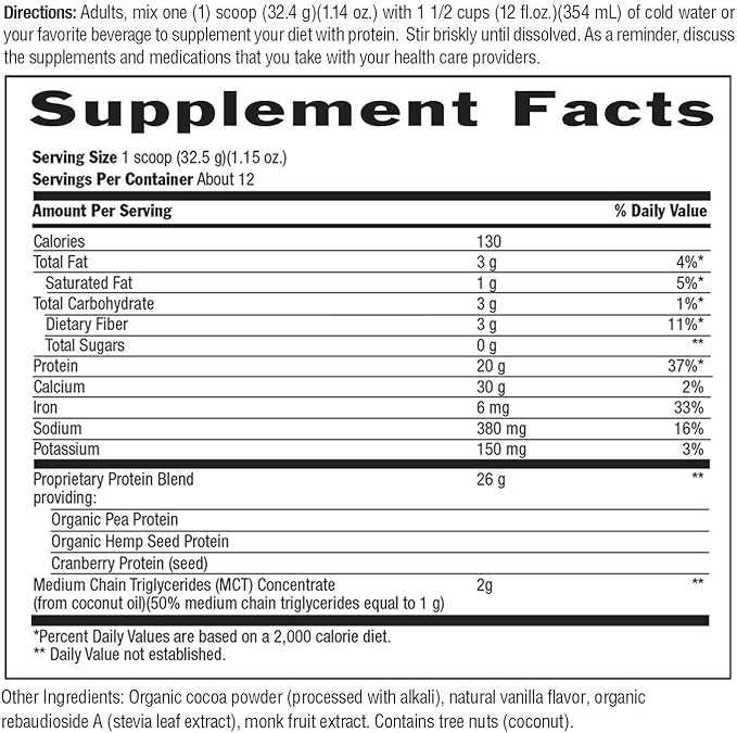 Biochem, Vegan Protein Powder, 20g of Plant-Based Protein to Support Muscles, Chocolate, 13.6 oz