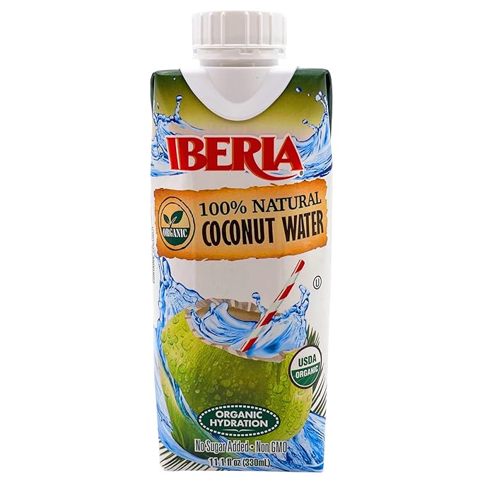Iberia 100% Pure Organic Coconut Water, 11.1 fl. oz. (Pack of 24)