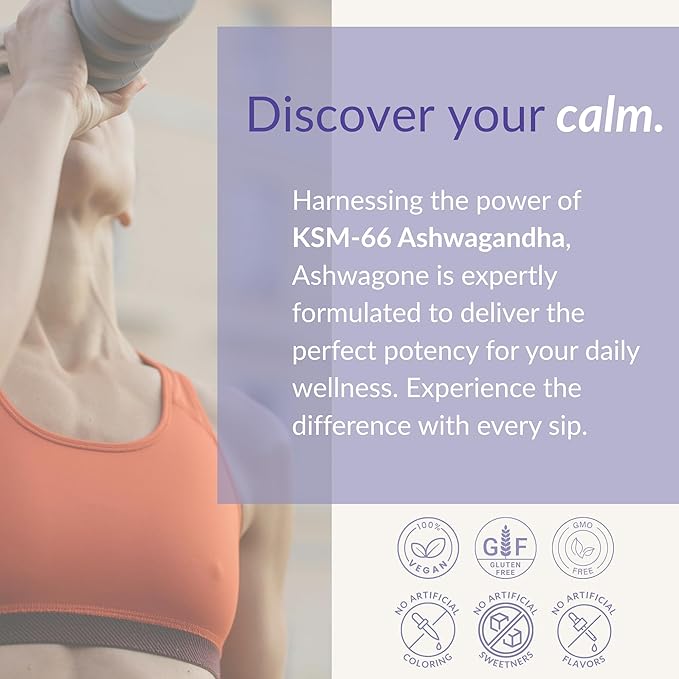 Stress Relief & Mood Support Drink Mix – Ashwagandha, KSM-66, Acai, Goji, Lemon Balm, GABA, L-Theanine – Adaptogen Powder with Magnesium – Vegan, Non-GMO, Gluten Free – 30 Servings