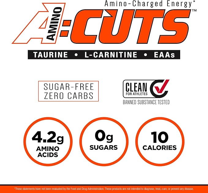ALLMAX Nutrition AMINOCUTS (ACUTS), Amino-Charged Energy Drink with Taurine, L-Carnitine, Green Coffee Bean Extract, Watermelon, 30 Servings