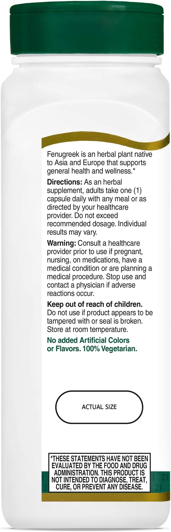 21st Century Fenugreek 610 Mg, 100 Count