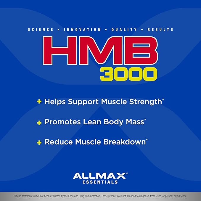 ALLMAX HMB 3000 (120 Veggie Capsules) - Supports Muscle Strength & Reduces Muscle Breakdown - Non-GMO, Gluten Free - 30 Servings