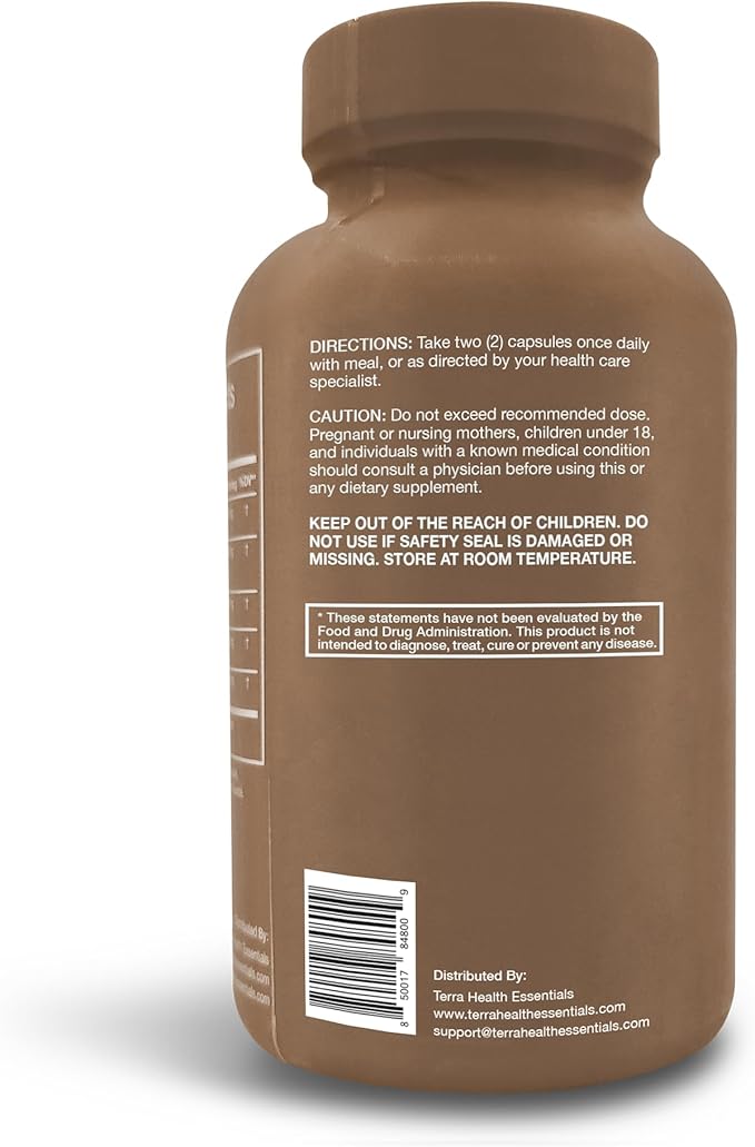 Terra Health Essentials NOOFOCUS - Nootropics Brain Support Supplement with Adaptogenic Mushrooms, Alpha-GPC, Gotu Kola, L-Theanine for Focus & Memory - All Natural, 30 Day Supply