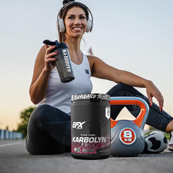 EFX Sports Karbolyn Fuel | Fast-Absorbing Carbohydrate Powder | Carb Load, Sustained Energy, Quick Recovery | Stimulant Free | 18 Servings (Strawberry)