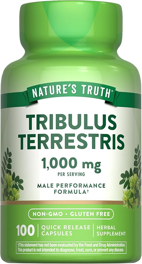 Nature's Truth Tribulus Terrestris for Men | 1000mg | Capsules | Non-GMO & Gluten Free Supplement