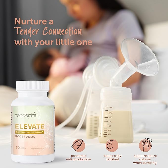 Elevate PCOS-Focused Lactation Support Supplement – Fenugreek-Free Breastfeeding Formula with Organic Goat’s Rue, Brewer’s Yeast, Lion’s Mane & Blessed Thistle – 60 Capsules