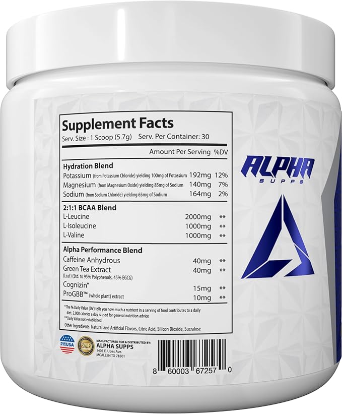 Amino NRG+ BCAA Amino & Energy Recovery Powder - Hydration Blend with Electrolytes - Focus Blend for Optimal Performance Support in Men & Women (30 Servings, Fruit Burst)