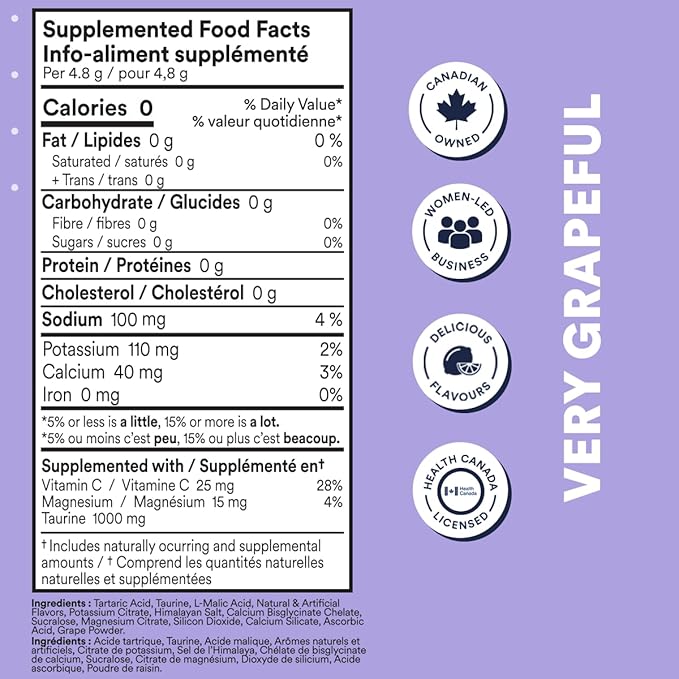Cira Hydration Powder (45 Servings) x Alicia McCarvell's Electrolyte Drink Mix with Himalayan Salt for Dehydration Relief and Recovery - Very Grapeful