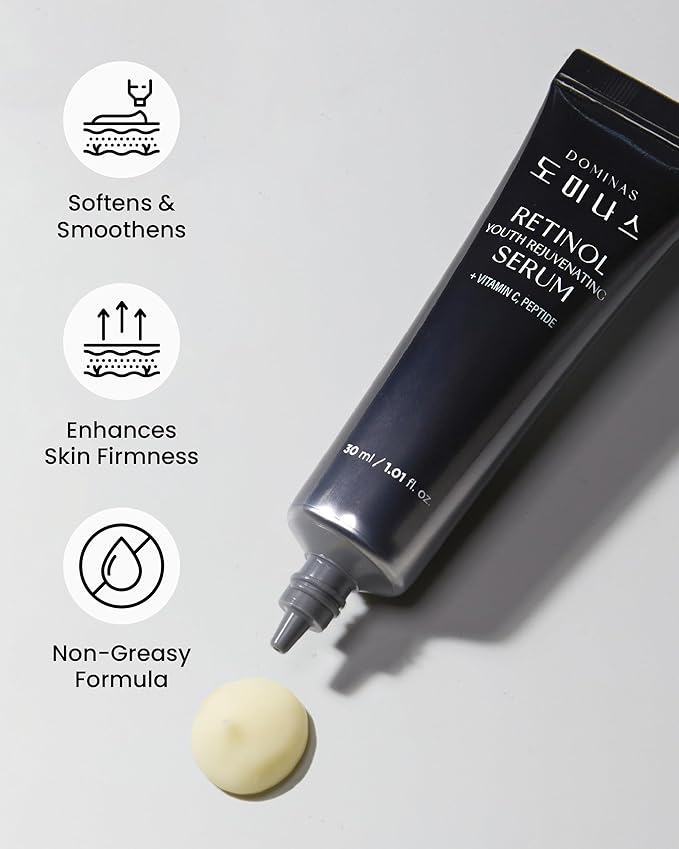 Korean Retinol Serum for Face (1fl oz) – Youth Rejuvenating Face Ampoule for Improving Fine Lines & Reducing Pigmentation, Skin Care for Day & Night Use. Vitamin C, Niacinamide, Peptide
