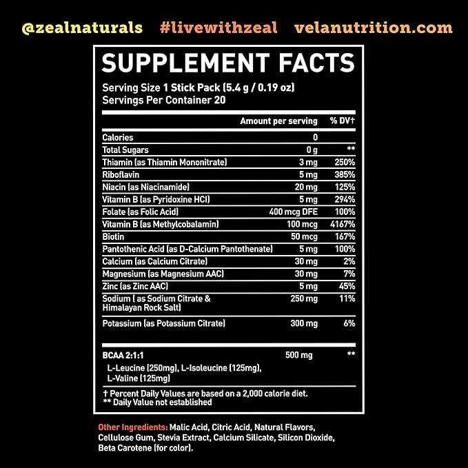 Enhanced Electrolyte Powder (Peach Mango 20pk.) w 0 Sugar +BCAAs +B-Vitamins Electrolyte Supplement w Potassium Zinc & Magnesium for Hydration - Keto Electrolytes