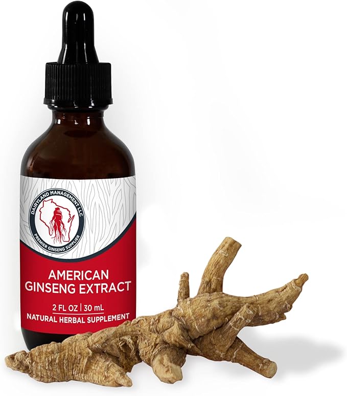 Dairyland American Ginseng Extract 2 Fl oz 西洋参提取物, Authentic Wisconsin Ginseng Liquid for Healthy Energy, Vitality, Mood and More- Non-GMO, Gluten Free - Ginseng Herb Supplement for Daily Use