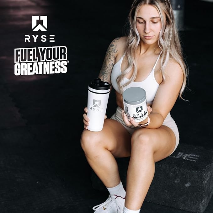 Ryse Creatine Monohydrate Powder - Unflavored - Supports Men & Women Lean Muscle Growth, Strength, Power, and Endurance - Helps Reduce Fatigue and Improve Workout Recovery - 60 Servings