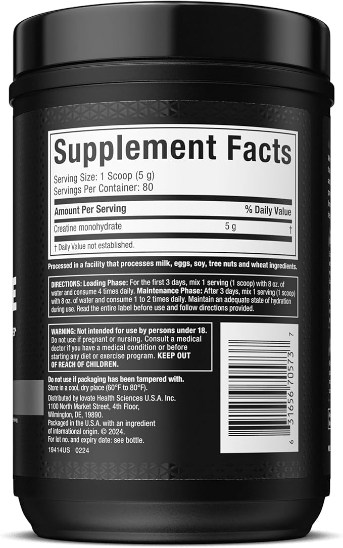 Creatine Monohydrate Powder MuscleTech Platinum Pure Micronized Muscle Recovery + Builder for Men & Women Workout Supplements Unflavored (80 Servings)