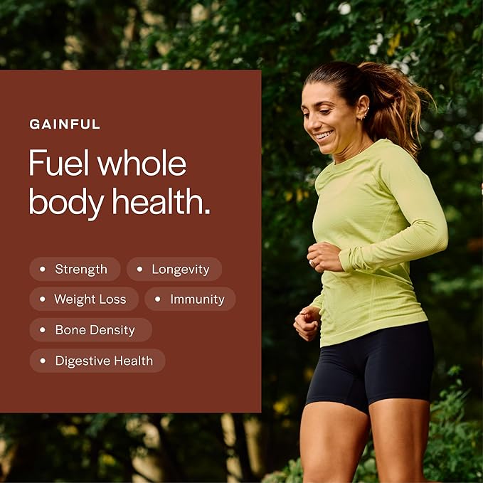 Gainful Lean Plant Protein Powder, 20g Plant Protein per Serving, Unflavored, Supports Lean Muscle, Metabolism, & Satiety, with Green Tea Extract, Digestive Enzymes, Organic Fiber, Vegan, 14 Servings