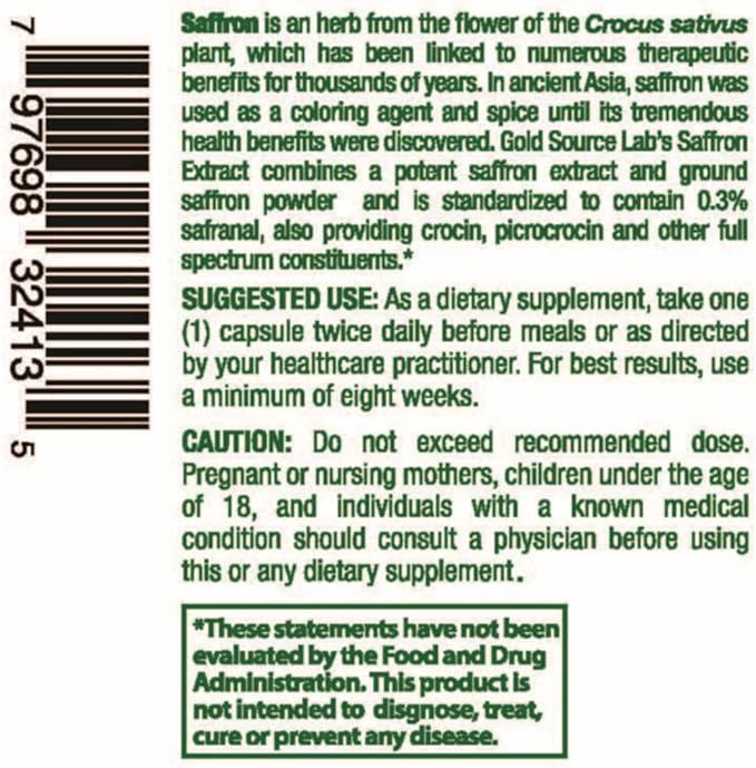 Saffron Extract Supplement - 88.25 mg Capsules with Standardized .3% Safranal Extract Plus Pure Saffron Powder, 60 Maximum Strength Vegetarian Pills - Premium Appetite and Eye Supplement