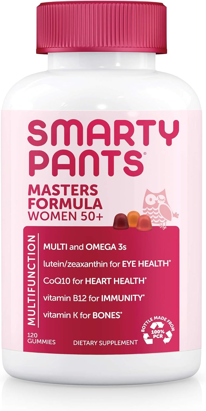 SmartyPants Gummy Multivitamin for Women 50 and Over: Omega 3 Fish Oil (EPA/DHA), Methylfolate & Women's Multivitamin Gummies: Omega 3 Fish Oil (EPA/DHA), Methylfolate, CoQ10