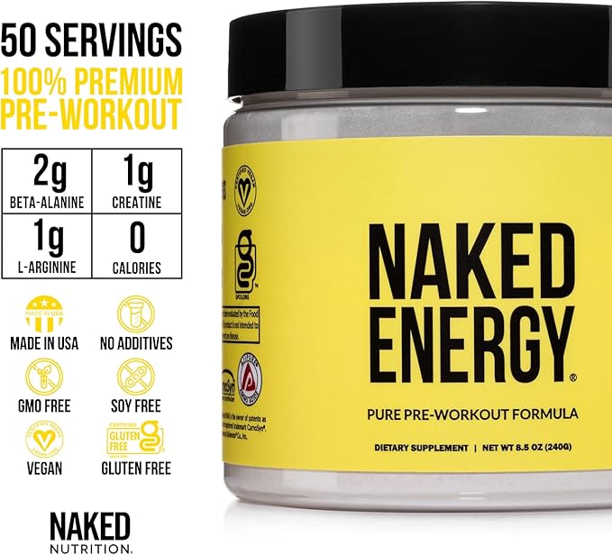 NAKED Vegan Energy and Performance Bundle Unflavored Energy Bcaas Amino Acids Powder