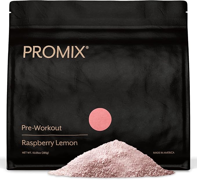 Promix Pre-Workout Powder, Raspberry Lemon - Maximize Focus & Performance - Helps Muscle Gain, Endurance & Enhanced Energy - Vitamin B12, Caffeine, Beta-Alanine & L-Tyrsosine - Gluten & Dairy-Free