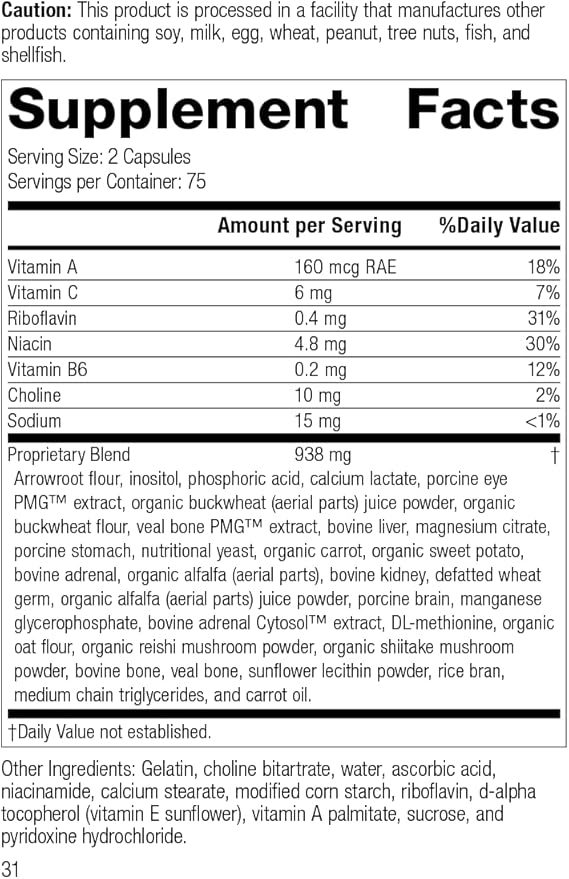 Standard Process Inc. Iplex - Whole Food Vascular Supplement, Eye Health and Eye Support with Shiitake Mushroom, Phosphoric Acid, Rice Bran, Organic Carrot, Arrowroot Flour, Alfalfa - 150 Capsules