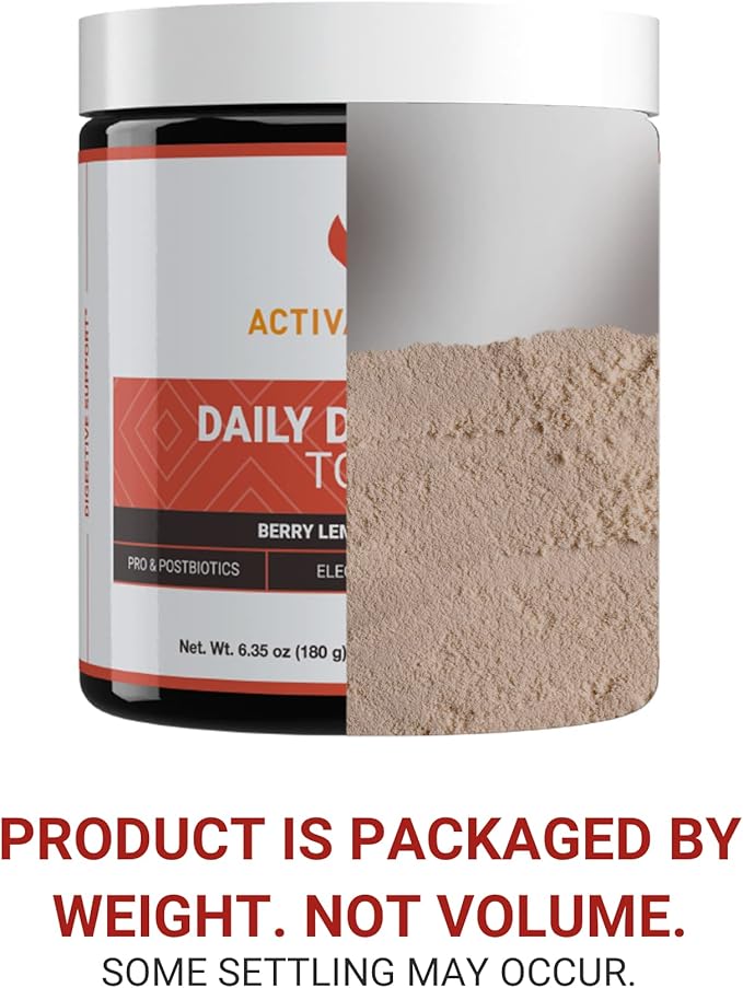 ACTIVATEDYOU Daily Digestive Tonic Kombucha - Support Healthy Digestion & Youthful, Long-Lasting Energy- Prebiotic Fiber, Probiotics, Postbiotics, Vitamin C, Berry Lemonade Flavor (30 Servings)