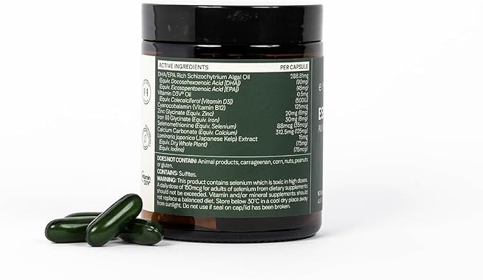 Essential 8 | Multivitamin for Energy & Immunity Support | 8 Essential Nutrients | Calcium, Vitamin B12, Omega3, Zinc, Iron, Vitamin D & More | Non-GMO, Vegan, GF | 30 Servings (60 Softgel Capsules)