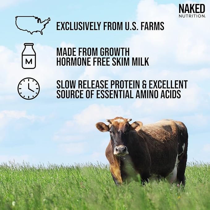 NAKED Casein - 1Lb Micellar Casein Protein - Bulk, GMO-Free, Gluten Free, Soy Free, Preservative Free - Stimulate Muscle Growth - Enhance Recovery - 15 Servings