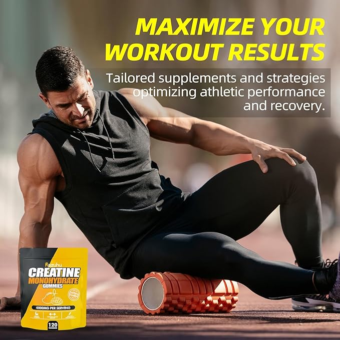 Creatine Monohydrate Gummies for Men & Women, 4g of Creatine Monohydrate per Serving for Maximum Power Strength, Performance, Sugar Free, Vegan, Pre-Workout Supplement(120 Count)-Mango