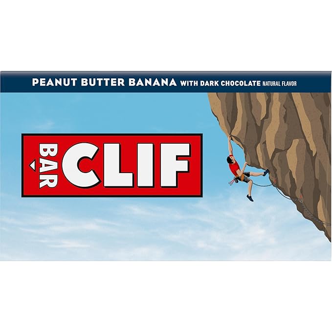 CLIF BAR - Peanut Butter Banana with Dark Chocolate Flavor - Made with Organic Oats - Energy Bars - Non-GMO - Plant Based Protein Bars (10 Pack)