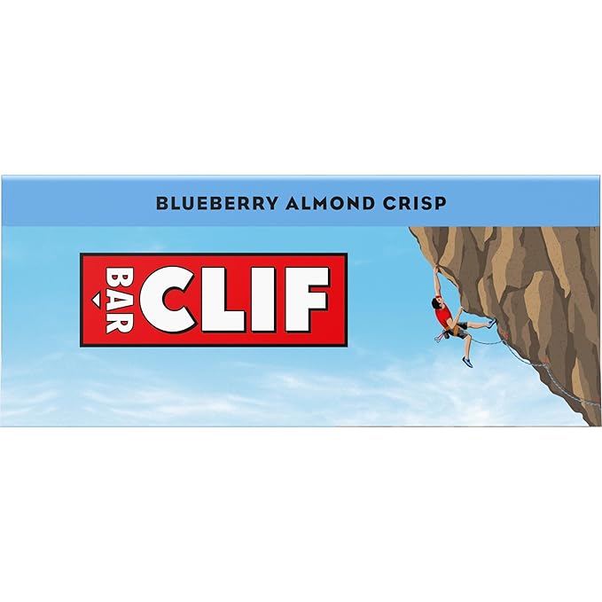 CLIF BAR - Blueberry Almond Crisp - Made with Organic Oats - Energy Bars - Non-GMO - Plant Based Protein Bars (10 Pack)